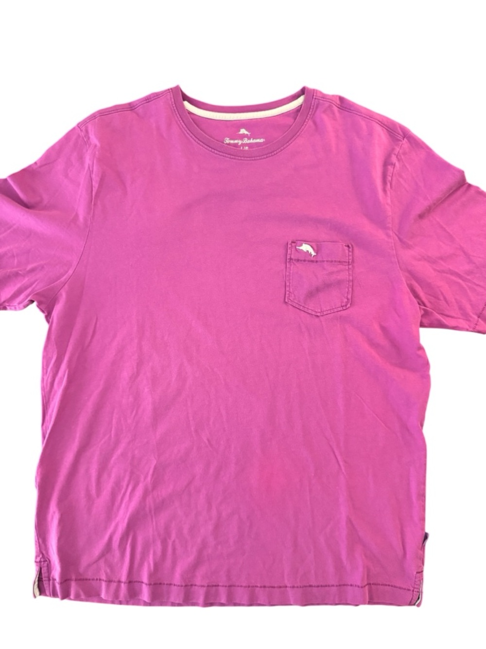 Tommy Bahama Magenta Pima Cotton Pocket Tee Shirt Large Peru